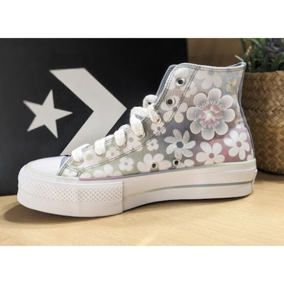 NIB Converse Chuck Taylor All Star Lift Platform Gradient Flowers Hi Tops W9.5 - Picture 8 of 15